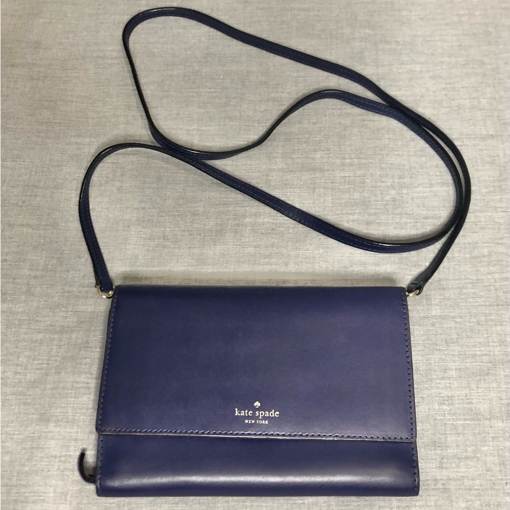 Kate Spade Blue Leather Wallpaper Crossbody